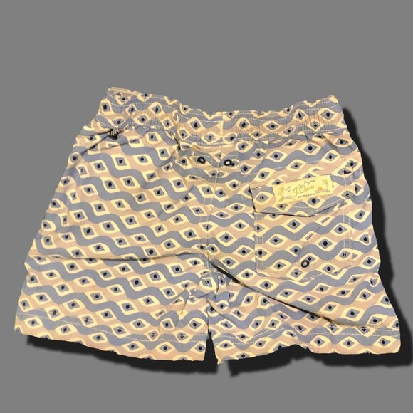 J. Crew Kids Swim Trunks - Blue and Yellow Pattern - Picture 2 of 4
